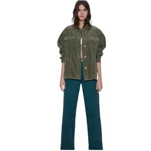 Zara Green Corduroy oversized shaket